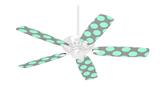 Kearas Polka Dots Mint And Gray - Ceiling Fan Skin Kit fits most 42 inch fans (FAN and BLADES SOLD SEPARATELY)