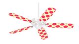 Kearas Polka Dots Pink On Cream - Ceiling Fan Skin Kit fits most 42 inch fans (FAN and BLADES SOLD SEPARATELY)