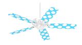 Kearas Polka Dots White And Blue - Ceiling Fan Skin Kit fits most 42 inch fans (FAN and BLADES SOLD SEPARATELY)