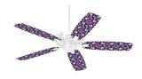 Splatter Girly Skull Purple - Ceiling Fan Skin Kit fits most 42 inch fans (FAN and BLADES SOLD SEPARATELY)