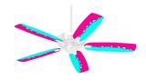 Ripped Colors Hot Pink Neon Teal - Ceiling Fan Skin Kit fits most 42 inch fans (FAN and BLADES SOLD SEPARATELY)