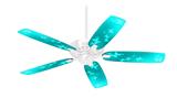 Bokeh Butterflies Neon Teal - Ceiling Fan Skin Kit fits most 42 inch fans (FAN and BLADES SOLD SEPARATELY)