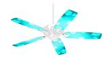 Bokeh Hex Neon Teal - Ceiling Fan Skin Kit fits most 42 inch fans (FAN and BLADES SOLD SEPARATELY)