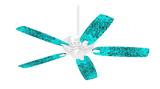 Folder Doodles Neon Teal - Ceiling Fan Skin Kit fits most 42 inch fans (FAN and BLADES SOLD SEPARATELY)