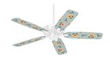 Poppy Orange Light Blue - Ceiling Fan Skin Kit fits most 42 inch fans (FAN and BLADES SOLD SEPARATELY)