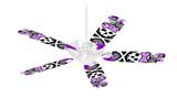 Purple Princess Skull - Ceiling Fan Skin Kit fits most 42 inch fans (FAN and BLADES SOLD SEPARATELY)