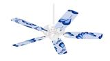 Petals Blue - Ceiling Fan Skin Kit fits most 42 inch fans (FAN and BLADES SOLD SEPARATELY)