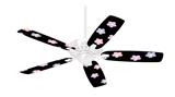 Pastel Flowers on Black - Ceiling Fan Skin Kit fits most 42 inch fans (FAN and BLADES SOLD SEPARATELY)