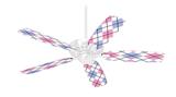 Argyle Pink and Blue - Ceiling Fan Skin Kit fits most 42 inch fans (FAN and BLADES SOLD SEPARATELY)