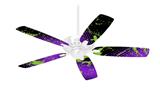 Halftone Splatter Green Purple - Ceiling Fan Skin Kit fits most 42 inch fans (FAN and BLADES SOLD SEPARATELY)