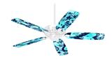 Scene Kid Sketches Blue - Ceiling Fan Skin Kit fits most 42 inch fans (FAN and BLADES SOLD SEPARATELY)