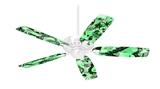 Scene Kid Sketches Green - Ceiling Fan Skin Kit fits most 42 inch fans (FAN and BLADES SOLD SEPARATELY)