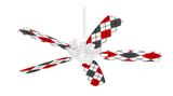 Argyle Red and Gray - Ceiling Fan Skin Kit fits most 42 inch fans (FAN and BLADES SOLD SEPARATELY)