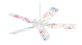 Kearas Flowers on White - Ceiling Fan Skin Kit fits most 42 inch fans (FAN and BLADES SOLD SEPARATELY)