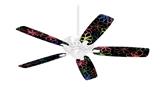 Kearas Flowers on Black - Ceiling Fan Skin Kit fits most 42 inch fans (FAN and BLADES SOLD SEPARATELY)