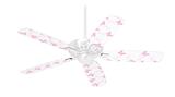 Pastel Butterflies Pink on White - Ceiling Fan Skin Kit fits most 42 inch fans (FAN and BLADES SOLD SEPARATELY)