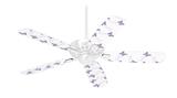 Pastel Butterflies Purple on White - Ceiling Fan Skin Kit fits most 42 inch fans (FAN and BLADES SOLD SEPARATELY)