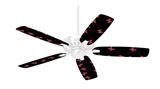 Pastel Butterflies Red on Black - Ceiling Fan Skin Kit fits most 42 inch fans (FAN and BLADES SOLD SEPARATELY)