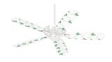 Pastel Butterflies Green on White - Ceiling Fan Skin Kit fits most 42 inch fans (FAN and BLADES SOLD SEPARATELY)