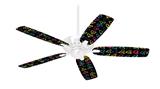 Kearas Hearts Black - Ceiling Fan Skin Kit fits most 42 inch fans (FAN and BLADES SOLD SEPARATELY)