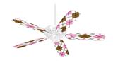 Argyle Pink and Brown - Ceiling Fan Skin Kit fits most 42 inch fans (FAN and BLADES SOLD SEPARATELY)