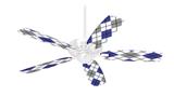 Argyle Blue and Gray - Ceiling Fan Skin Kit fits most 42 inch fans (FAN and BLADES SOLD SEPARATELY)