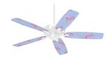 Flamingos on Blue - Ceiling Fan Skin Kit fits most 42 inch fans (FAN and BLADES SOLD SEPARATELY)