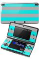 Psycho Stripes Neon Teal and Gray - Decal Style Skin fits Nintendo 3DS (3DS SOLD SEPARATELY)