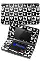 Hearts And Stars Black and White - Decal Style Skin fits Nintendo 3DS (3DS SOLD SEPARATELY)