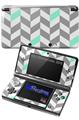 Chevrons Gray And Seafoam - Decal Style Skin fits Nintendo 3DS (3DS SOLD SEPARATELY)