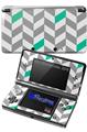 Chevrons Gray And Turquoise - Decal Style Skin fits Nintendo 3DS (3DS SOLD SEPARATELY)