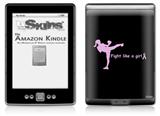 Fight Like A Girl Breast Cancer Kick Boxer - Decal Style Skin (fits 4th Gen Kindle with 6inch display and no keyboard)