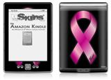 Hope Breast Cancer Pink Ribbon on Black - Decal Style Skin (fits 4th Gen Kindle with 6inch display and no keyboard)