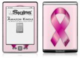 Hope Breast Cancer Pink Ribbon on Pink - Decal Style Skin (fits 4th Gen Kindle with 6inch display and no keyboard)