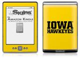 Iowa Hawkeyes 01 Black on Gold - Decal Style Skin (fits 4th Gen Kindle with 6inch display and no keyboard)