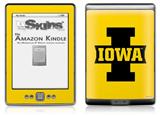 Iowa Hawkeyes 04 Black on Gold - Decal Style Skin (fits 4th Gen Kindle with 6inch display and no keyboard)