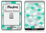 Brushed Circles Seafoam - Decal Style Skin (fits 4th Gen Kindle with 6inch display and no keyboard)