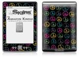 Kearas Peace Signs Black - Decal Style Skin (fits 4th Gen Kindle with 6inch display and no keyboard)