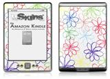 Kearas Flowers on White - Decal Style Skin (fits 4th Gen Kindle with 6inch display and no keyboard)