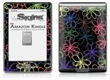 Kearas Flowers on Black - Decal Style Skin (fits 4th Gen Kindle with 6inch display and no keyboard)