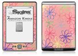 Kearas Flowers on Pink - Decal Style Skin (fits 4th Gen Kindle with 6inch display and no keyboard)