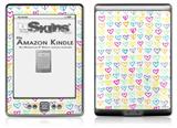 Kearas Hearts White - Decal Style Skin (fits 4th Gen Kindle with 6inch display and no keyboard)