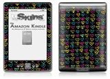 Kearas Hearts Black - Decal Style Skin (fits 4th Gen Kindle with 6inch display and no keyboard)
