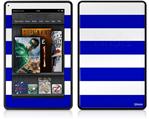 Amazon Kindle Fire (Original) Decal Style Skin - Psycho Stripes Blue and White