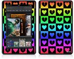 Amazon Kindle Fire (Original) Decal Style Skin - Love Heart Checkers Rainbow