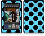 Amazon Kindle Fire (Original) Decal Style Skin - Kearas Polka Dots Black And Blue