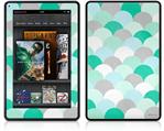 Amazon Kindle Fire (Original) Decal Style Skin - Brushed Circles Seafoam