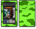 Amazon Kindle Fire (Original) Decal Style Skin - Deathrock Bats Green