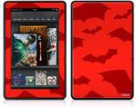 Amazon Kindle Fire (Original) Decal Style Skin - Deathrock Bats Red