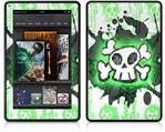 Amazon Kindle Fire (Original) Decal Style Skin - Cartoon Skull Green